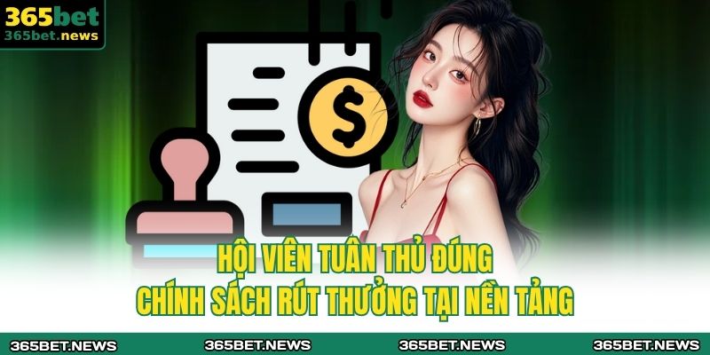 Hội viên tuân thủ đúng chính sách rút thưởng tại nền tảng 